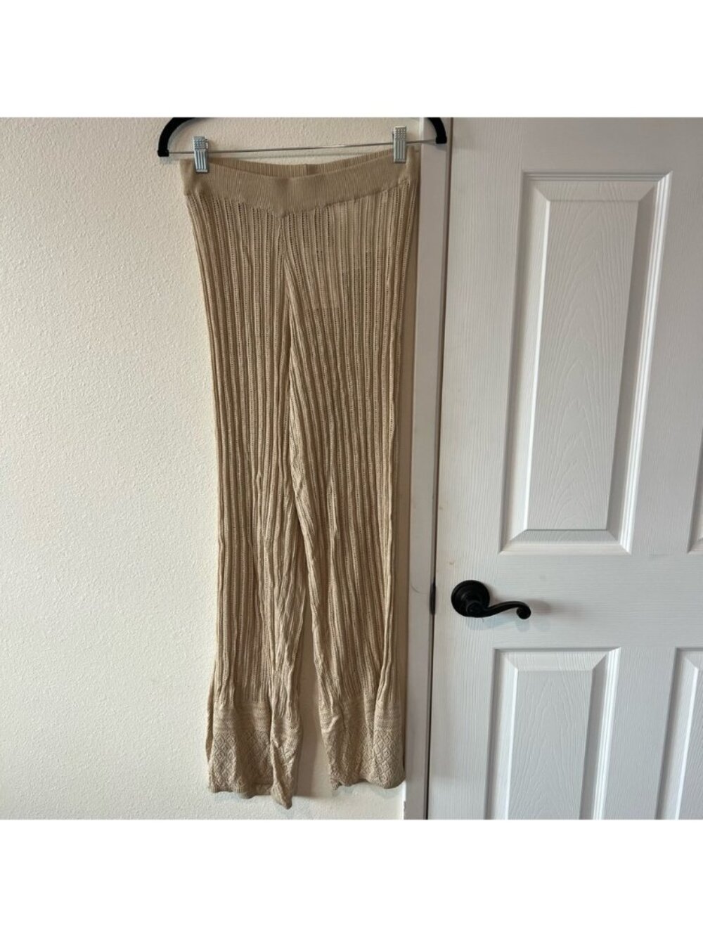 Lightweight Crochet Open Knit High Rise Wide Leg Pants Size Small NWT